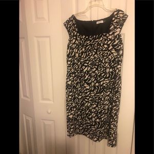 Calvin Kline sleeveless Black /Ivory dress Sz 12